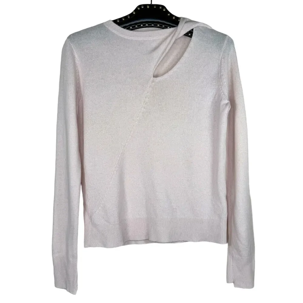 A.L.C. Pink Twist Cut Out Wool Cashmere Sweater XS